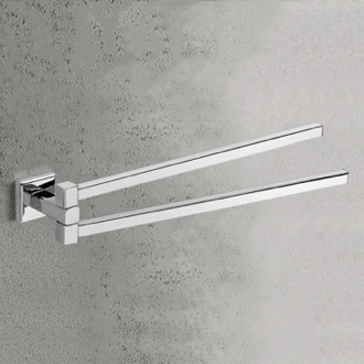 Towel Bar Double Swivel Towel Bar, 14 Inch, Polished Chrome Gedy 6923-13